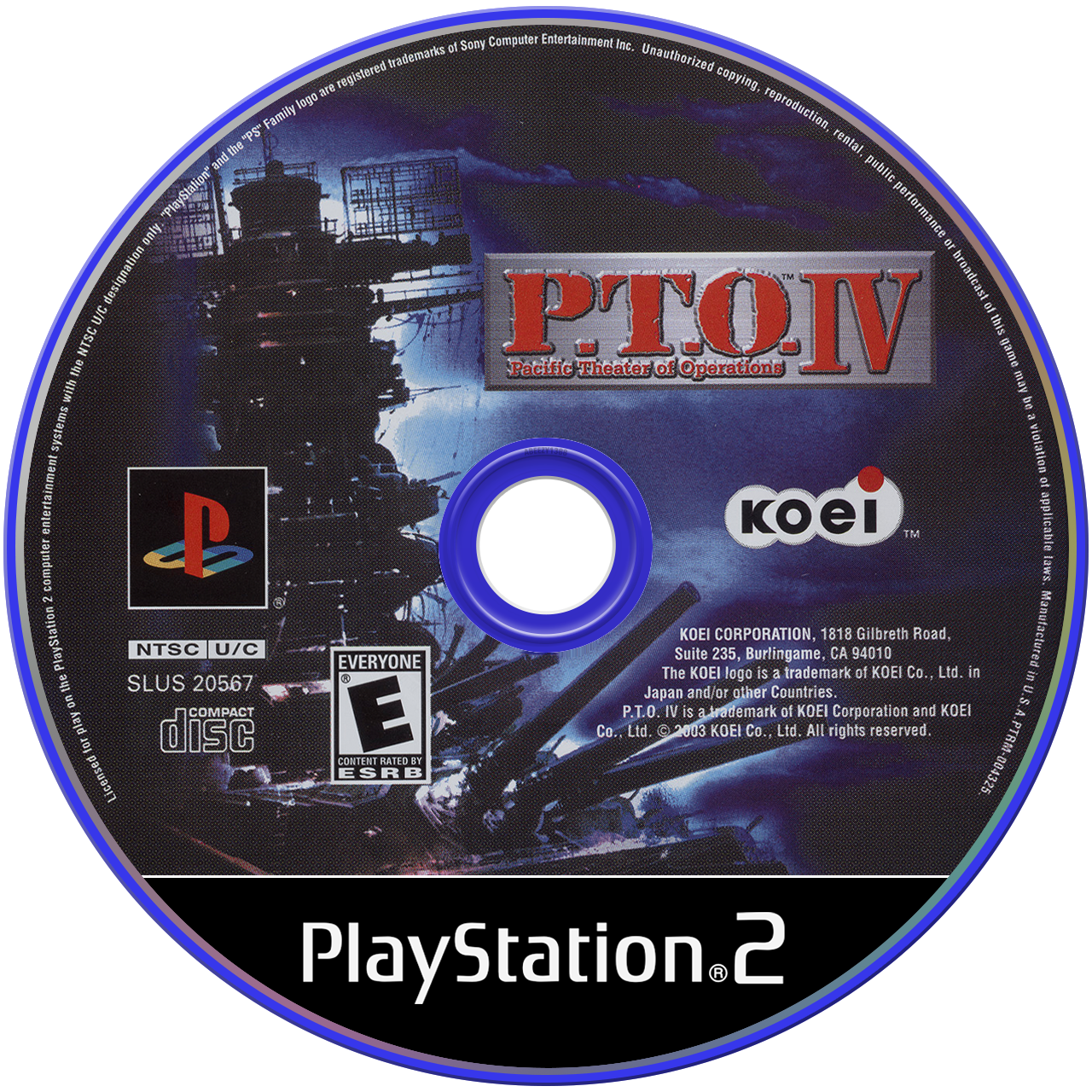 P.T.O. IV Pacific Theater of Operations media 5 for Playstation 2